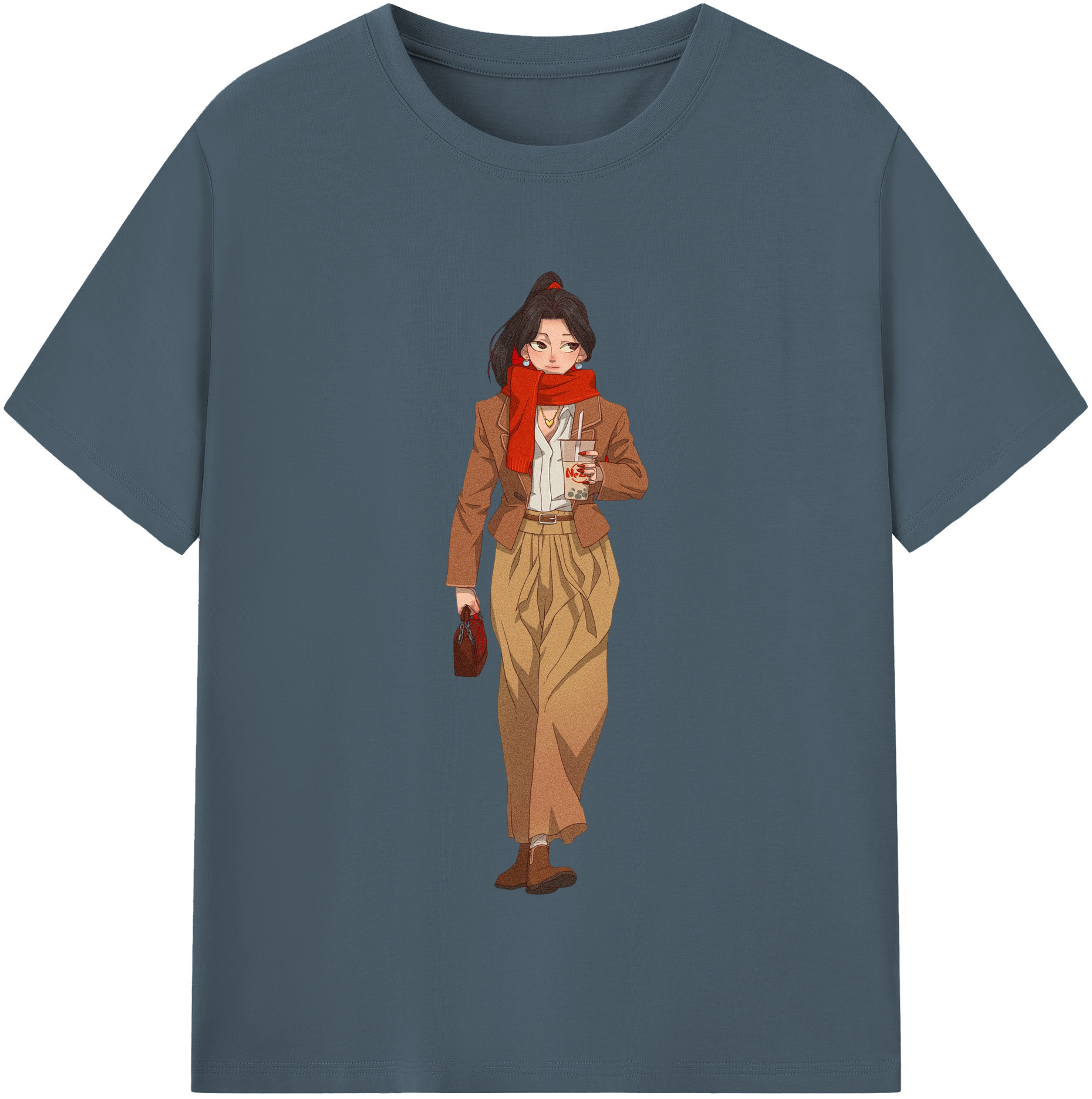 （画像用） Ne Zha 2 ナタ 魔童の大暴れ 綿100％半袖Tシャツ（フロントプリント）
